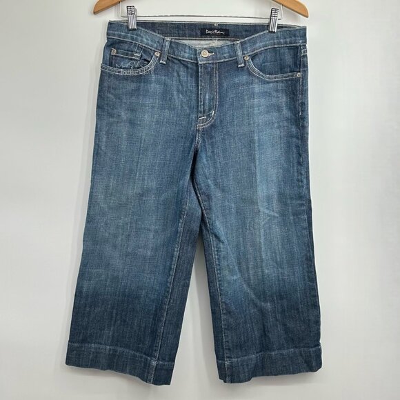 David Kahn Jeanswear Embroidered Cropped Capri Jeans Size 12 - Picture 1 of 3